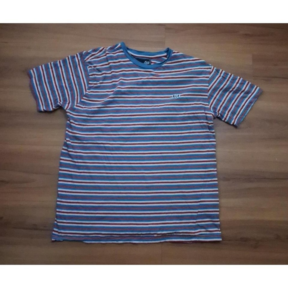Mens Vintage Lost Enterprise Skateboard Striped Crewneck Short Sleeve T-Shirt‎